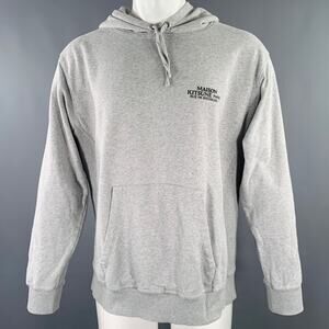 MAISON KITSUNE Size M Heather Grey Black Cotton Hooded Sweatshirt